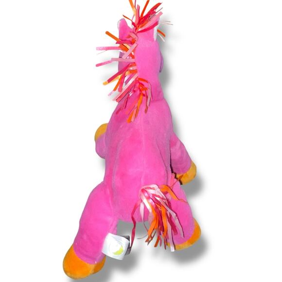 Animal Adventure 10" Plush Horse Pony Diamond Mane Ribbons Pink Stuffed Gift Toy - Picture 9 of 12